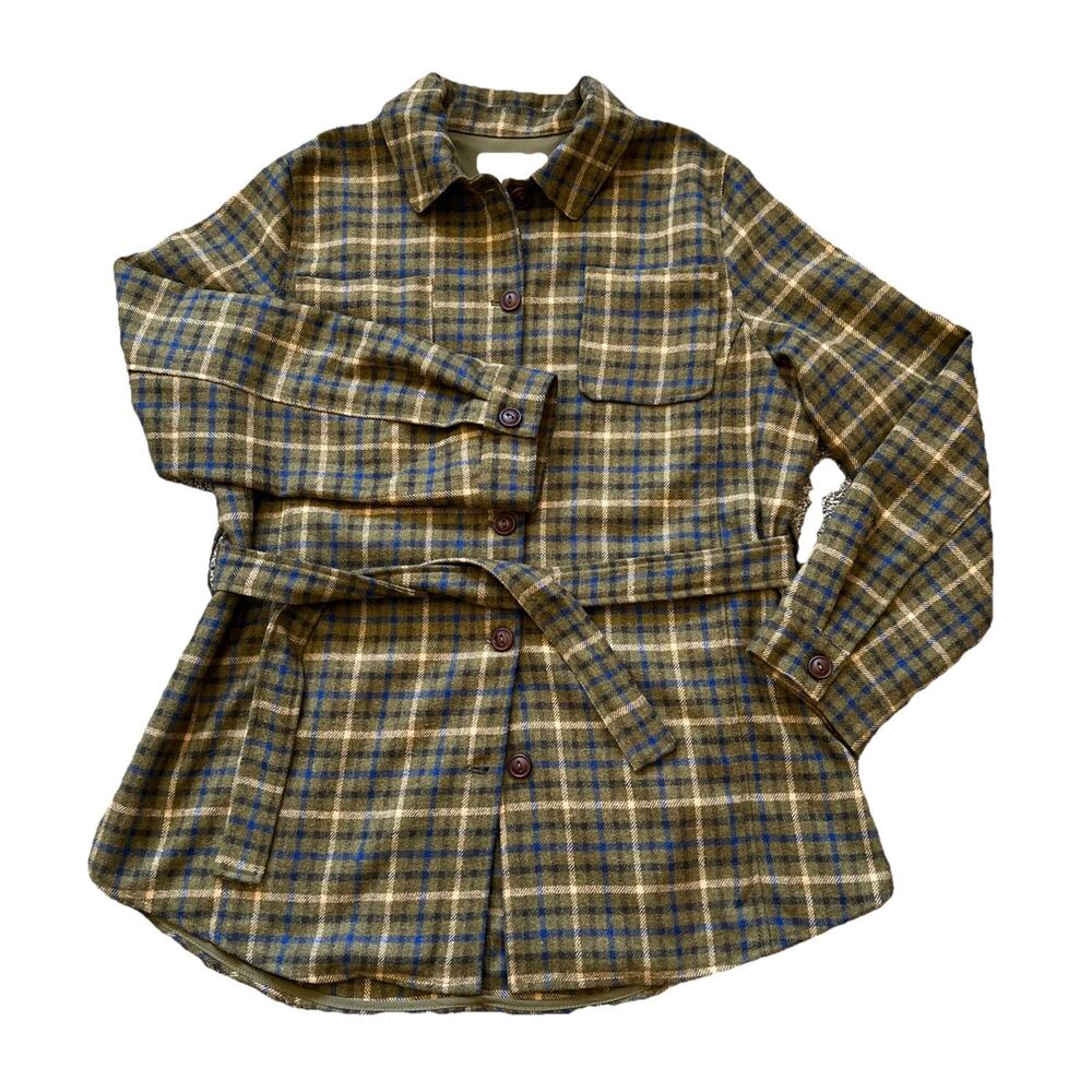 Kiel James Patrick Deerfield Creek Jacket Womens XL Olive Plaid Wool Blend
